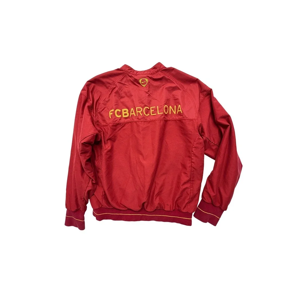Nike FC Barcelona Kids Red Full Zip Soccer Track Jacket S Embroidered Crest